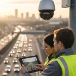 Live traffic camera as a video camera to observe traffic on road